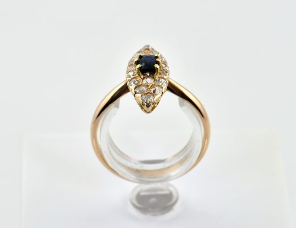 Saphir Diamant Ring 585/000 14 K Gelbgold 16 Diamanten zus. 0,50 ct