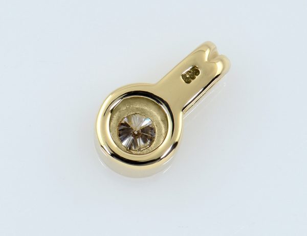 Solitär Anhänger Diamant 585/000 14 K Gelbgold Brillant 0,17 ct