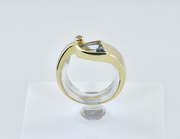 Ring Topas Diamant 585/000 14 K Gelbgold, 1 Brillant 0,03 ct