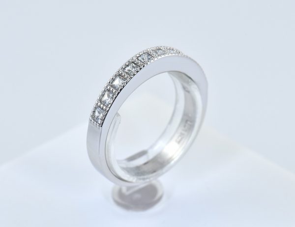 Ring 585/000 14K White Gold Zirconia