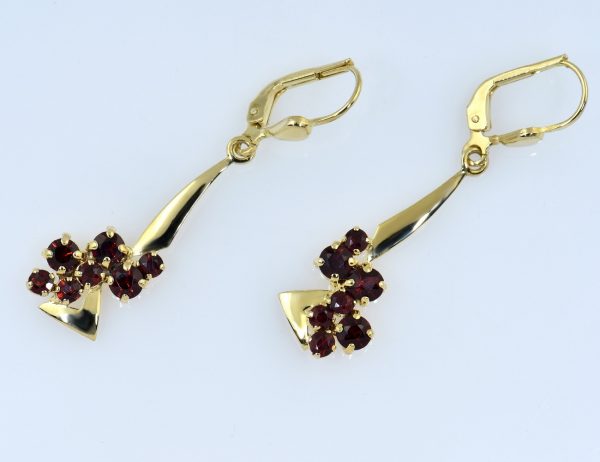 Ohrringe Ohrhänger Granat 333/000 8 K Gelbgold