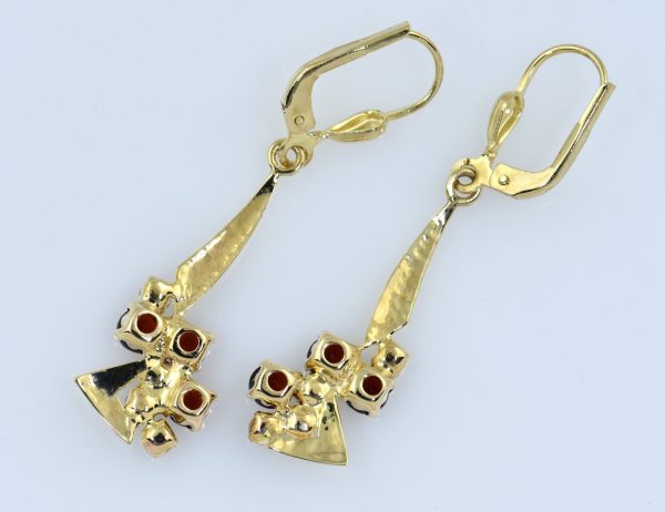Ohrringe Ohrhänger Granat 333/000 8 K Gelbgold