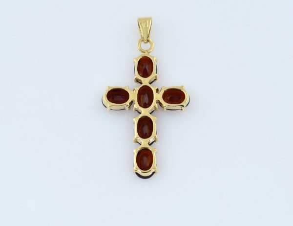 Anhänger Granat Kreuz 750/000 18 K Gelbgold