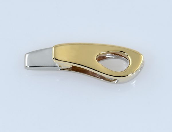 Solitär Anhänger Diamant 585/000 14 K Gelb-Weißgold Brillant 0,04 ct