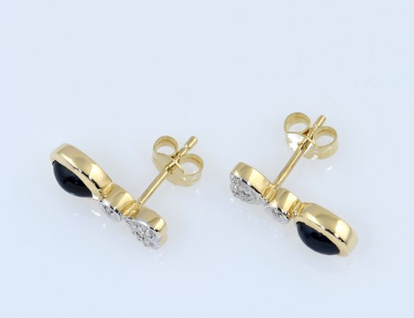Ohrstecker Saphir 585/000 14 K Gelbgold 4 Diamanten
