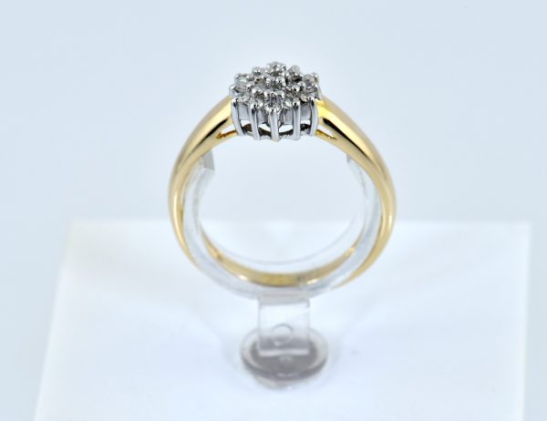 Diamond Ring 585/000 14K Yellow Gold, 19 Diamonds, 0.20 ct