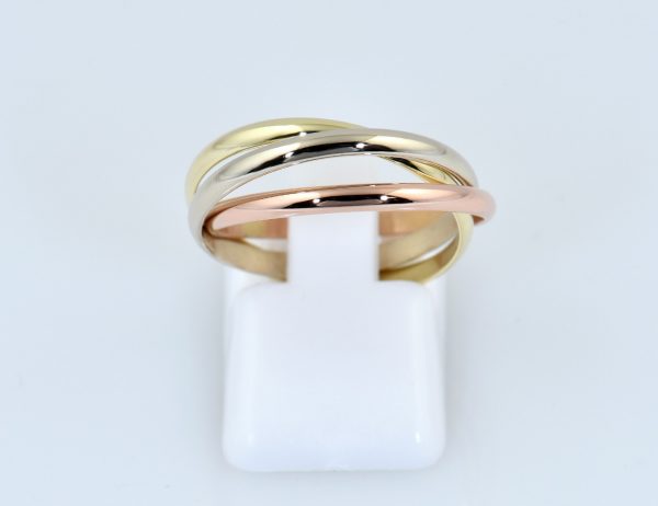 Dreier Ring 585/000 14 K Gold, Tricolor