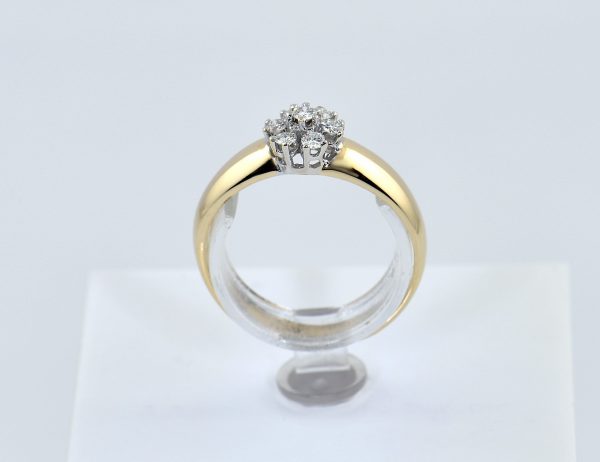 Diamond Ring 585/000 14K Yellow Gold, 7 Brilliant-Cut Diamonds, Total 0.20 ct