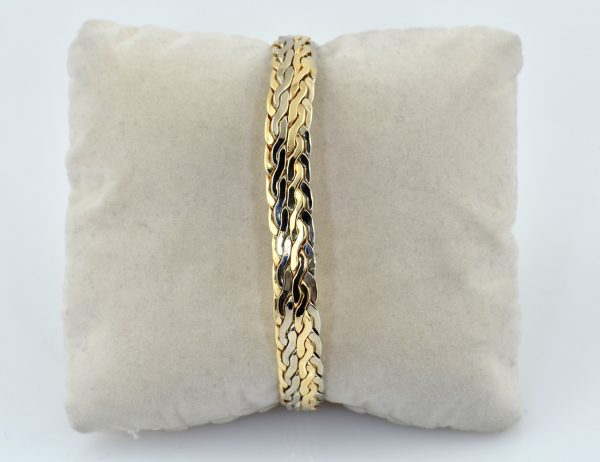 Armband 585/000 14 K Gelb- Weißgold, 19 cm lang