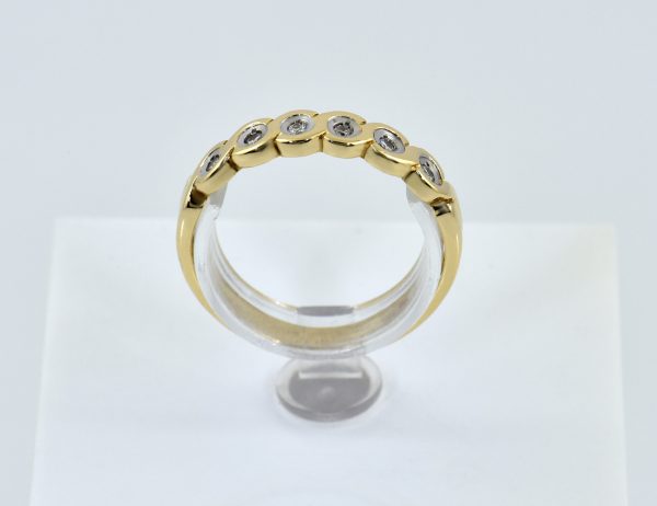 Diamant Ring 750/000 18 K Gelbgold 6 Diamanten zus. 0,05 ct