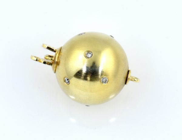Perlenkettenschloß 585/000 14 K Gelbgold 10 Diamanten zus. 0,10 ct