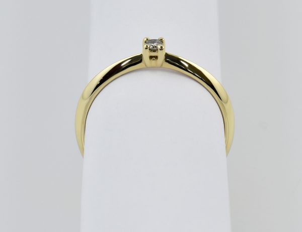 Solitär Diamant Ring 585/000 14 K Gelbgold Brillant 0,06 ct