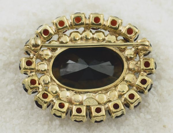 Brosche Granat 333/000 8 K Gelbgold