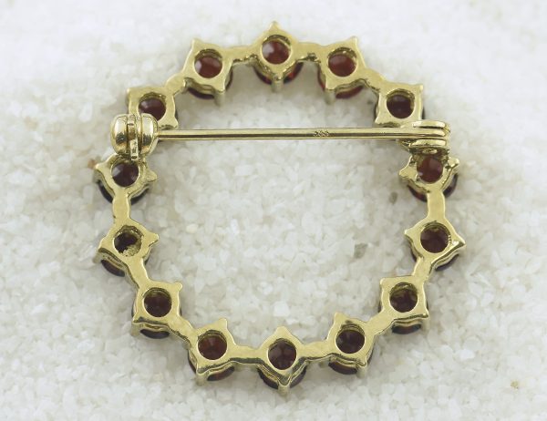 Brosche Granat 333/000 8 K Gelbgold