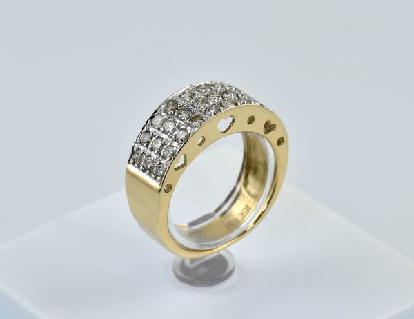 Diamant Ring 417/000 10 K Gelbgold 30 Brillanten zus. 1,20 ct