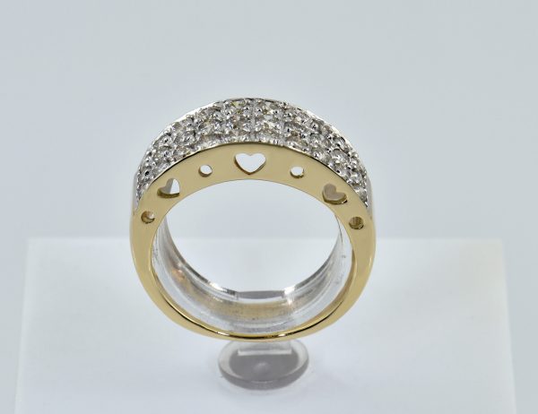 Diamant Ring 417/000 10 K Gelbgold 30 Brillanten zus. 1,20 ct