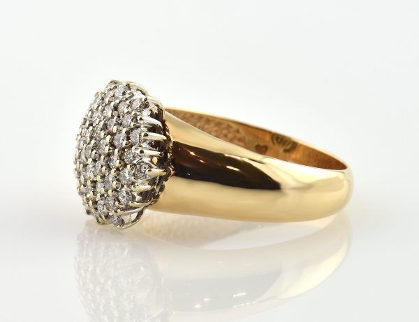 Diamant Ring 585/000 14 K Gelbgold 43 Brillanten zus. 0,89 ct