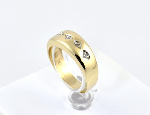 Diamant Ring 585/000 14 K Gelbgold 5 Diamanten zus. 0,05 ct