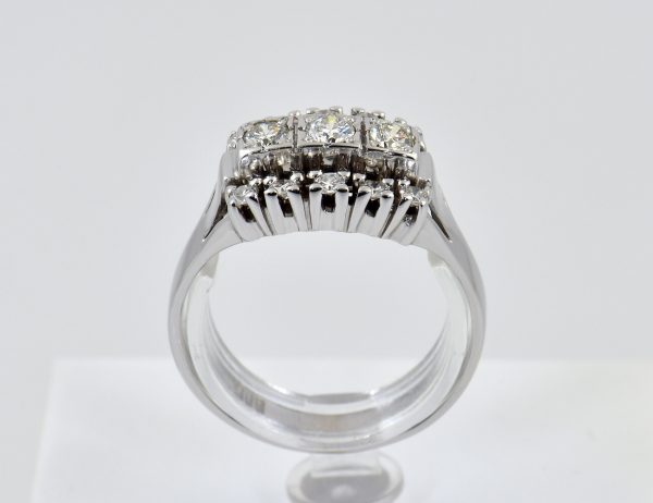 Diamant Ring 585/000 14 K Weißgold 13 Brillanten zus. 0,50 ct