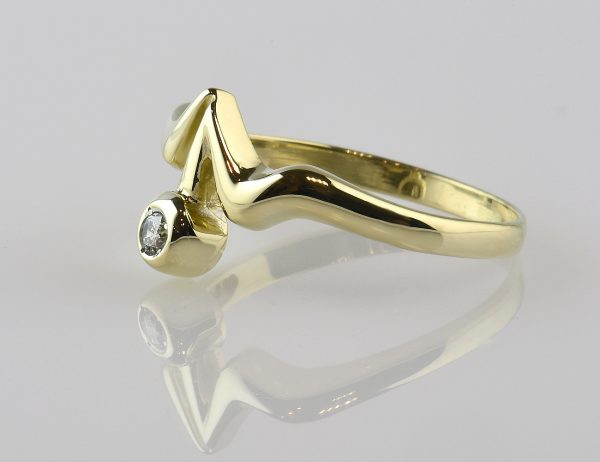 Diamant Solitär Ring 585 14 K Gelbgold Brillant 0,05 ct