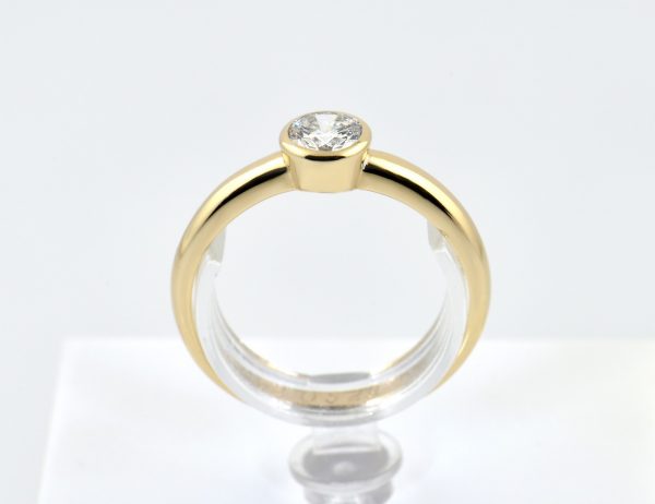 Diamant Solitär Ring 585/000 14 K Gelbgold Brillant 0,52 ct