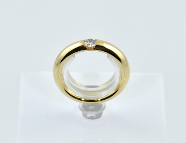 Diamant Solitär Ring 585/000 Gelbgold 14 K Brillant 0,19 ct