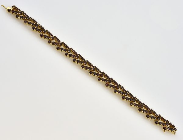 Granat Armband 18,50 cm 333/000 8 K Gelbgold