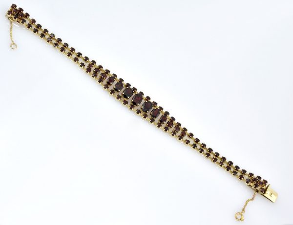 Granat Armband 333/000 8 K Gelbgold 19 cm