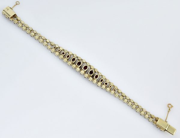 Granat Armband 333/000 8 K Gelbgold 19 cm