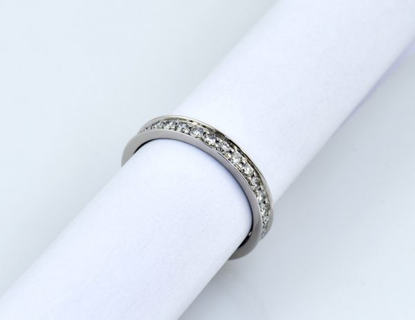 Memoire Diamant Ring 585/000 14 K Weißgold 31 Brillanten zus. 1,00 ct