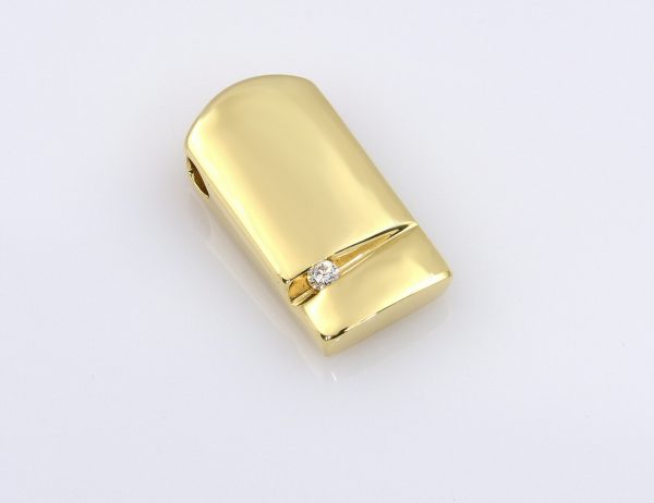 Anhänger 585/000 14 K Gelbgold 1 Brillant 0,03 ct