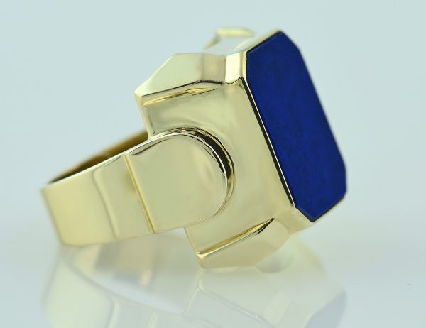 Lapis Herren Ring 585/000 14 K Gelbgold
