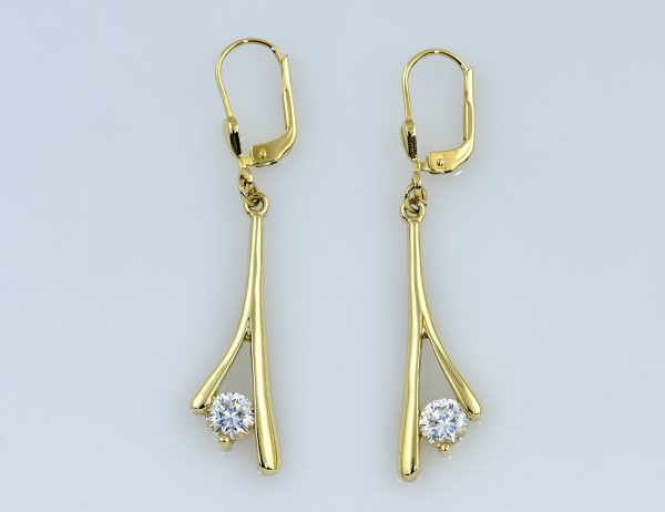 Ohrringe Ohrhänger 333/000 8 K Gelbgold, Zirkonia