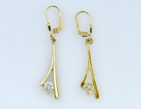 Ohrringe Ohrhänger 333/000 8 K Gelbgold, Zirkonia