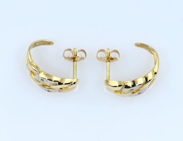 Ohrringe Ohrstecker 585/000 14K Gelbgold 4 Diamant zus. 0,03 ct