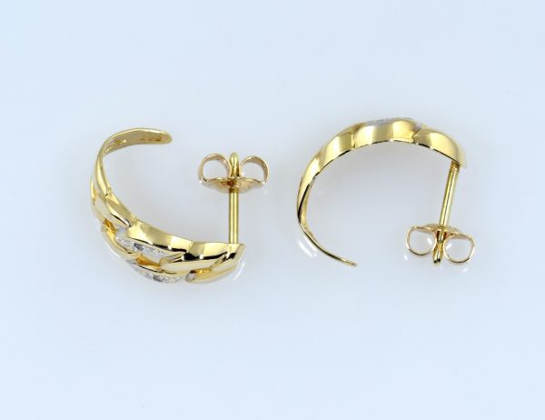 Ohrringe Ohrstecker 585/000 14K Gelbgold 4 Diamant zus. 0,03 ct