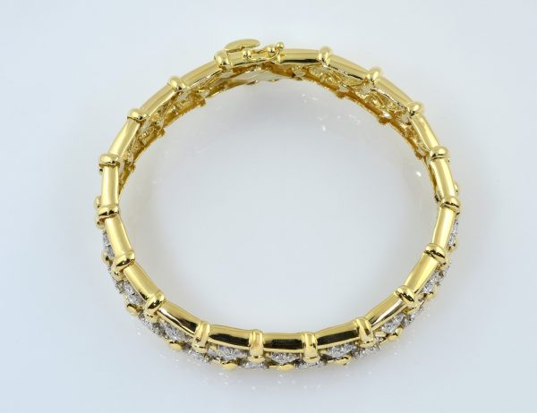 Diamant Armband 750/000 18 K Gelbgold  54 Brillanten zus. 2,50 ct 19 cm lang