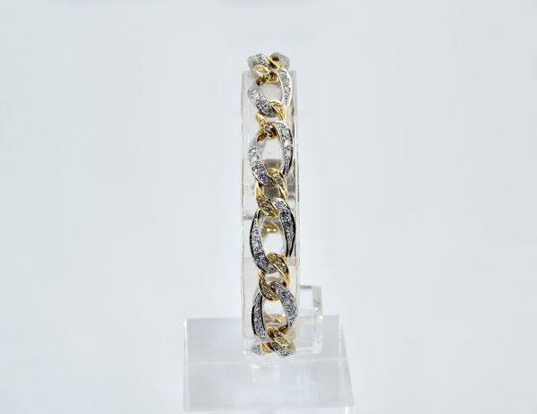 Diamant Armband 750/000 18 K Gelb-/ Weißgold 122 Brillanten zus. 2,75 ct, 19 cm