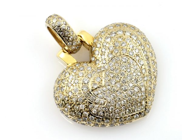 Anhänger Herz 750/000 18 K Gelbgold 240 Brillanten zus. 2,50 ct
