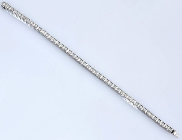 Tennis Armband 18 cm 750/000 18 K Weißgold 45 Diamanten zus. 3,25 ct
