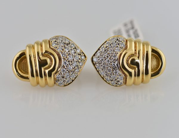 Ohrstecker 750 18 K Gelbgold, 50 Brillanten zus. 1,00 ct