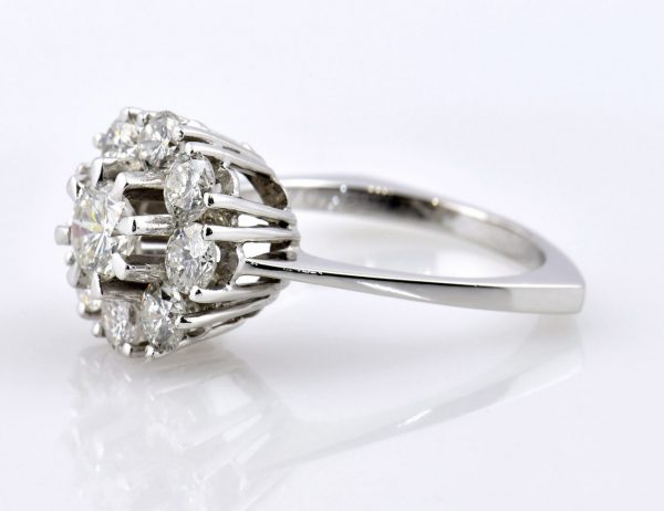 Diamant Ring 750/000 18 K Weißgold 9 Brillanten zus. 2,00 ct