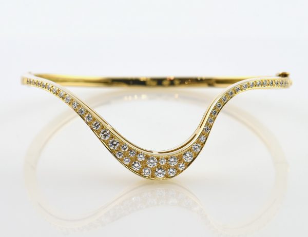 Armreif 750 18 K Gelbgold 47 Brillanten zus. 1,00 ct