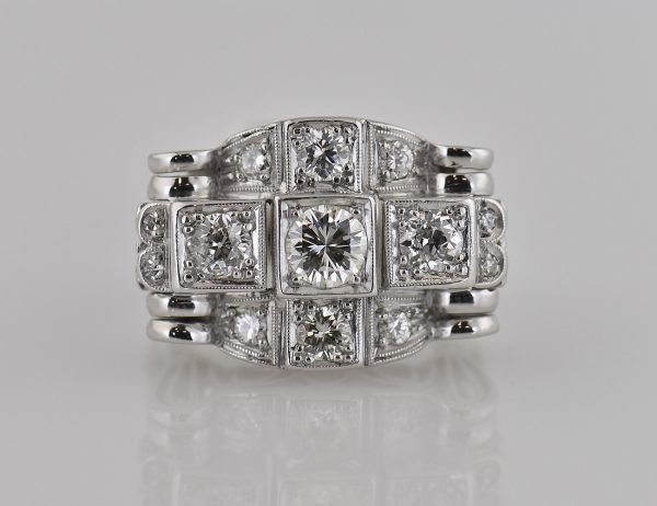 Diamant Ring 585 14 K Weißgold 13 Diamanten zus. 1,50 ct