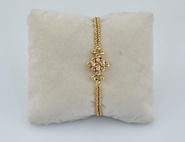 Wellendorf Armband 750/000 18 K Gelbgold 5 Diamanten zus. 0,20 ct, 18 cm