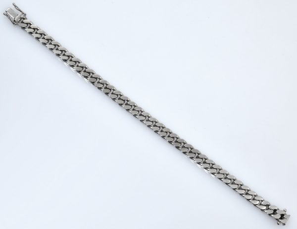 Armband Flachpanzer 585/000 14 K Weißgold 18 cm lang