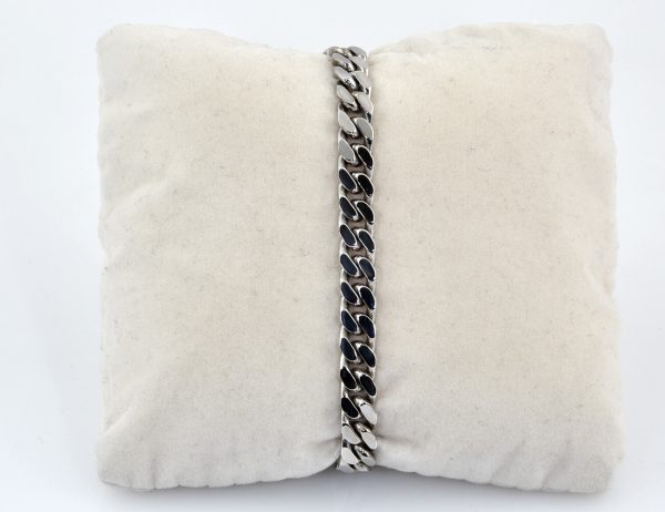 Armband Flachpanzer 585/000 14 K Weißgold 18 cm lang