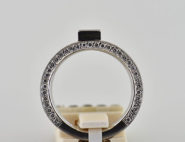 Solitär Diamant Ring 585/000 14 K Weißgold 71 Brillanten zus. 1,10 ct