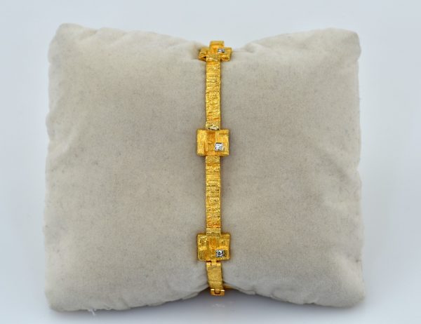 Lapponia Armband Diamant 750/000 18 K Gelbgold 6 Brillanten zus.  0,11 ct
