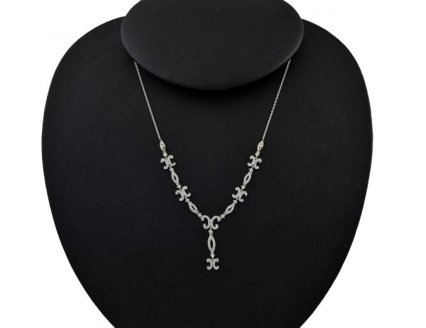 Kette 750/000 18 K Weiß-/ Gelbgold 172 Brillanten zus. 1,50 ct 44 cm lang